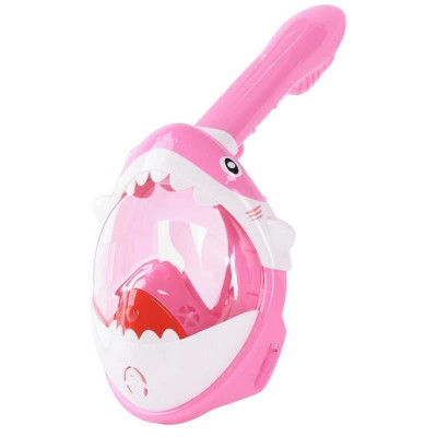 Masca snorkeling cu tub pentru copii model rechin, roz foto