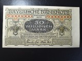 GERMANIA BAYERN 50 MILIOANE MARCI 1923 UNC-