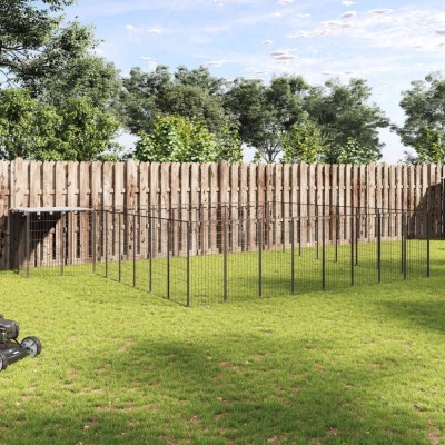 vidaXL Padoc pentru c&amp;acirc;ini, negru, 20,57 m&amp;sup2;, oțel 3082228 foto