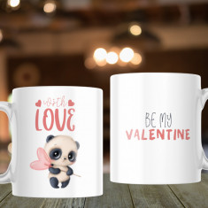 Cană personalizată ”Be my Valentine” Termosensibila-galben-interior