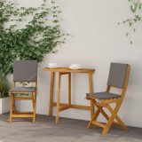 vidaXL Scaune Bistro pentru Exterior 2 pcs Gri &icirc;nchis 38 x 46 x 85 cm 42028100