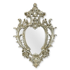Oglinda cu o rama argintie din rasini cu decoratiuni NF-100