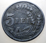 7.394 ROMANIA WWII 5 LEI 1942, Zinc