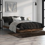 VidaXL Cadru pat fără saltea stejar fumuriu 120x190 cm, lemn prelucrat