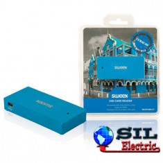 Cititor de card USB Curacao, albastru, Sweex foto