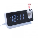 Ceas Oglinda Digital la USB cu LED Alb si Proiectie S282A 13B062 XXM