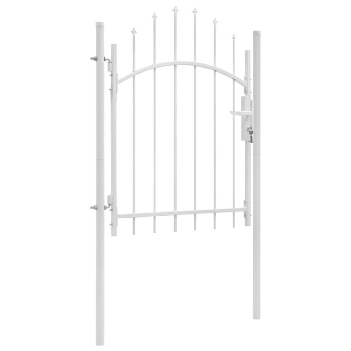vidaXL Poartă de grădină, alb, 1 x 1,75 m, oțel