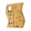 Platou pentru branzeturi, din bambus, cu 2 accesorii pentru servire, dimensiuni 26 x 33 cm, maro