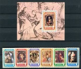 Turks&amp;amp;Caicos 1977 - Crăciun, Rubens, picturi, arta, serie si colita neuzata