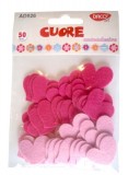 Inimi Adezive Fetru Daco Art, 3cm, Roz, Set 50 Bucati - Inimioare Decorative Handmade