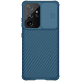 Husa protectie spate si camera foto albastru, pentru Samsung Galaxy S21 Ultra 5G Nillkin CamShield Pro