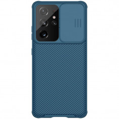 Husa protectie spate si camera foto albastru, pentru Samsung Galaxy S21 Ultra 5G Nillkin CamShield Pro foto