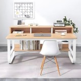 Cumpara ieftin Birou de lucru cu funcție de organizare Evrepy, și metal, Stejar, 100x60x73 cm