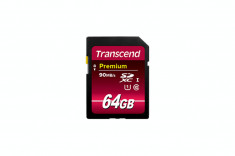 Card de memorie Transcend Premium 64GB SDXC Clasa 10 UHS-I foto