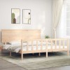 VidaXL Cadru pat cu tăblie 200x200 cm, lemn masiv de pin