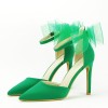 Pantofi verzi cu funda 6829 03, 40, 41, Verde