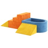 AIYAPLAY Traseu Motricitate Bebeluş 5PCS, Module Motricitate din Spumă, Piscină cu Bile, Huse din Catifea Lavabile, Multicolor | Aosom Romania