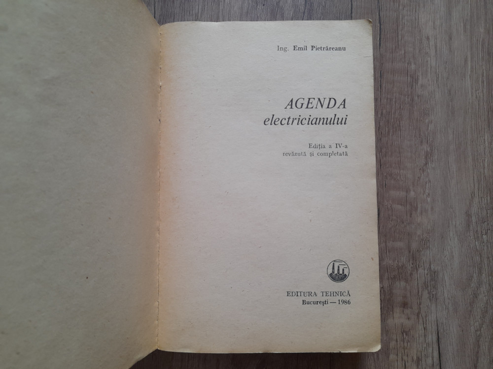 Agenda Electricianului - E. Pietrareanu, 1986 | Okazii.ro