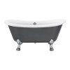 Cada Freestanding, Ovala, Acril, Bright Grey, 150&times;72&times;70 Cm ModernLight Concept