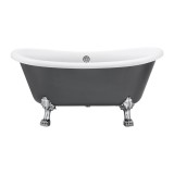Cada Freestanding, Ovala, Acril, Bright Grey, 150&times;72&times;70 Cm ModernLight Concept