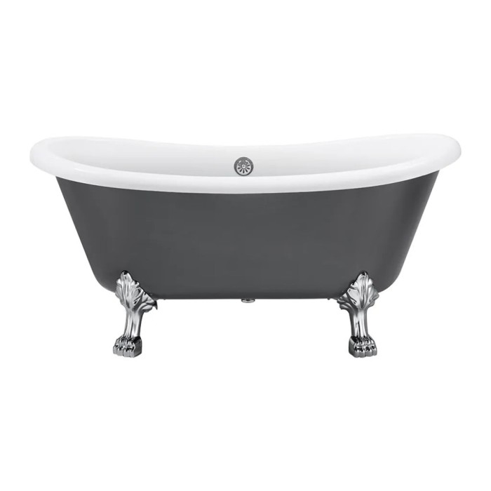 Cada Freestanding, Ovala, Acril, Bright Grey, 150&times;72&times;70 Cm ModernLight Concept