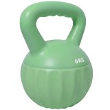 SPORTNOW Kettlebell 6 kg, umplută cu nisip, pentru &icirc;ncepători &ndash; antrenament de forță acasă, 17 x 17 x 23 cm, Verde | Aosom Romania