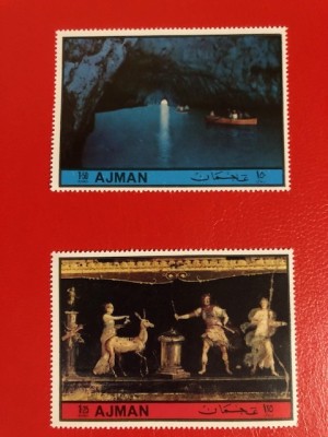 AJMAN, ARTĂ - 2 VALORI MNH foto