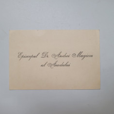 carte de vizita Dr. Andrei Magieru (1891-1960) Episcop al Aradului, dedicatie!