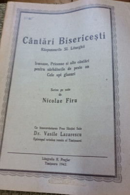 CANTARI BISERICESTI NICOLAE FIRU 1943 foto