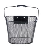 Cos bicicleta fata din metal cu click, negru
