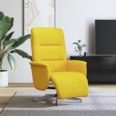 vidaXL Fotoliu rabatabil cu suport de picioare, galben deschis, textil