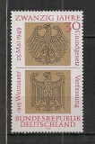 Germania.1969 20 ani Republica Federala MG.240, Nestampilat