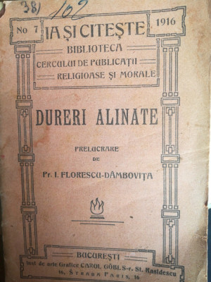 1916, Dureri alinate, prelucrare de pr. I. Florescu-Dambovita foto