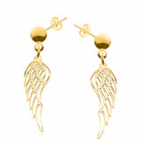 Angela - Cercei personalizati aripi cu tija din argint 925 placat cu aur galben 24K, Bijubox