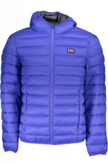 Jacheta barbati cu gluga si 2 buzunare exterioare albastru, 2XL