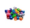 Inele Porumbei si Pasari, JENUOS&reg;, 8mm, Plastic, Multicolor, Set 100 buc.