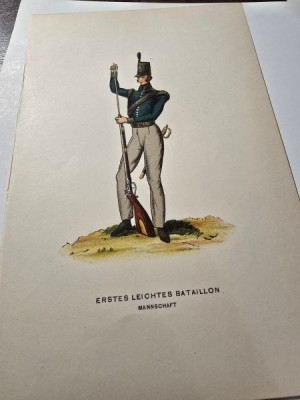 Cromografie germana uniforma primei echipe de batalion usor sfarsit de secol al XIX-lea / inceput de secol al XX-lea foto