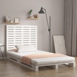 Tăblie de pat pentru perete, alb, 81x3x91,5 cm, lemn masiv pin