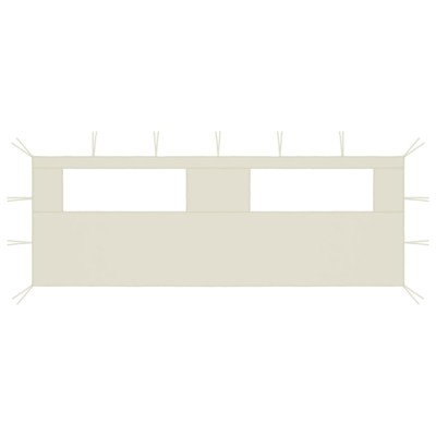vidaXL Perete lateral foișor cu ferestre, 6x2 m, crem foto