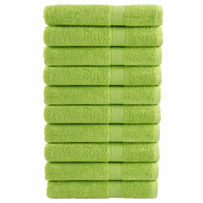 vidaXL Prosoape premium SOLUND 10 buc. verde măr 100x200 cm 600 gsm foto