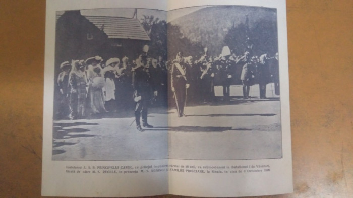 Fotografie &rdquo;&Icirc;naintarea A. S. R. Principelui Carol..la Sinaia&rdquo;, 3 Octombrie 1909