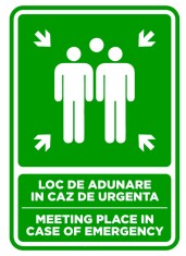 Semn loc de adunare in caz de urgenta meeting place in case of emergency foto