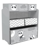 ZONEKIZ Raft Mobil pentru Jucării, Comodă cu 6 Rafturi Detașabile din Material Textil, 63x30x66 cm, Gri | Aosom Romania
