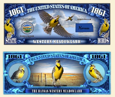 !!! SUA = FANTASY NOTE (TJ6) = KANSAS , WESTERN MEADOWLARK - 2021 - UNC foto