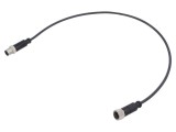 Cablu HARTING 4 pini PUR 0,6m pentru senzori și automatizări M12 mamă-tată