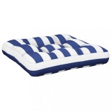 Cumpara ieftin Perna paleti albastru/alb 58x58x10 cm tesatura Oxford dungi