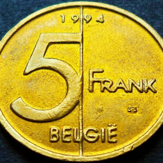 Moneda 5 FRANCI - BELGIA, anul 1994 *cod 1230 B - text BELGIE