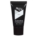 Acrygel Unghii Milky 30ml Semitransparent, Gel UV Constructie Alb, Unghii Acrilice Rezistente, Manichiura Profesionala