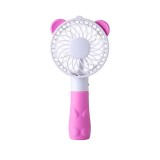 Cumpara ieftin Mini ventilator portabil cu urechi urs, 4.5 W, USB, acumulator inclus, Roz, Oem