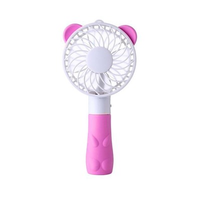 Mini ventilator portabil cu urechi urs, 4.5 W, USB, acumulator inclus, Roz foto